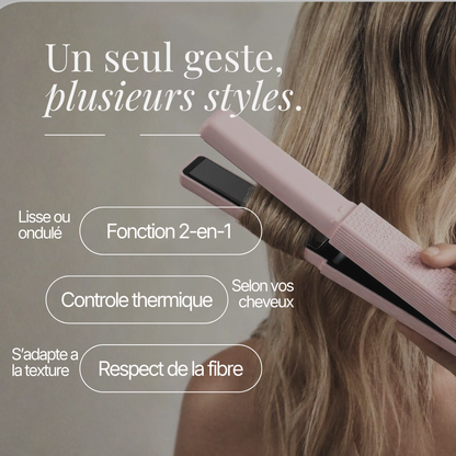 Élane – Lisseur sans fil 2-en-1, coiffage nomade