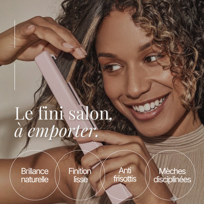 Élane – Lisseur sans fil 2-en-1, coiffage nomade