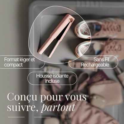 Élane – Lisseur sans fil 2-en-1, coiffage nomade