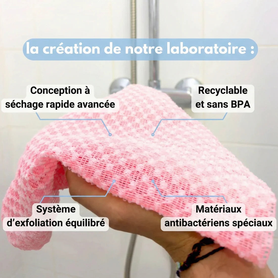 Serviette d'éxfoliation Antibacterienne Elane